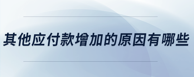 其他應(yīng)付款增加的原因有哪些 其他應(yīng)付款增加的原因有哪些