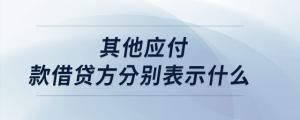 其他應付款借貸方分別表示什么