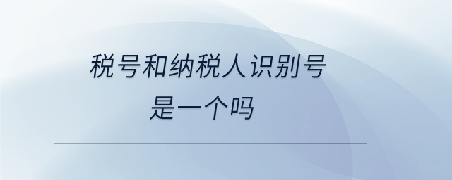 稅號和納稅人識別號是一個嗎 稅號和納稅人識別號是一個嗎