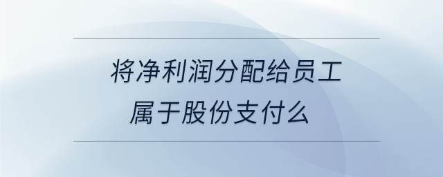將凈利潤分配給員工屬于股份支付么 將凈利潤分配給員工屬于股份支付么