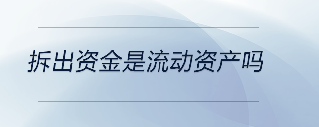 拆出資金是流動資產嗎