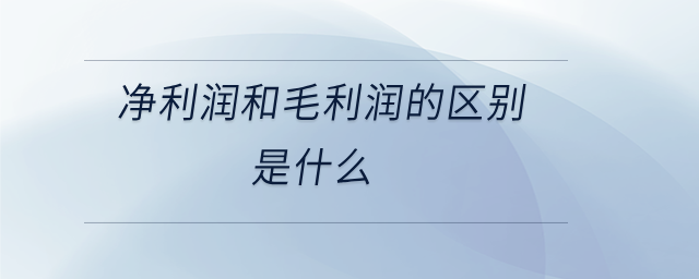 凈利潤和毛利潤的區(qū)別是什么 凈利潤和毛利潤的區(qū)別是什么