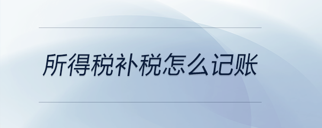 所得稅補稅怎么記賬