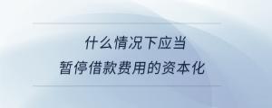 什么情況下應(yīng)當(dāng)暫停借款費(fèi)用的資本化