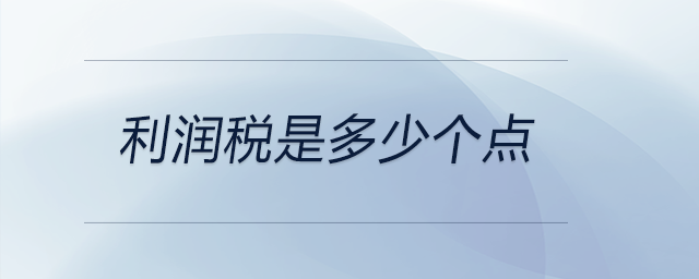 利潤(rùn)稅是多少個(gè)點(diǎn) 利潤(rùn)稅是多少個(gè)點(diǎn)