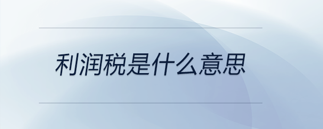 利潤(rùn)稅是什么意思 利潤(rùn)稅是什么意思
