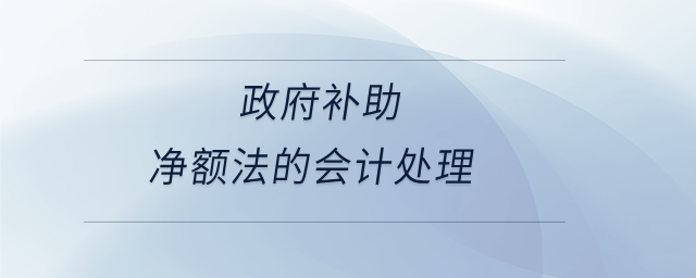 政府補(bǔ)助凈額法的會(huì)計(jì)處理 政府補(bǔ)助凈額法的會(huì)計(jì)處理