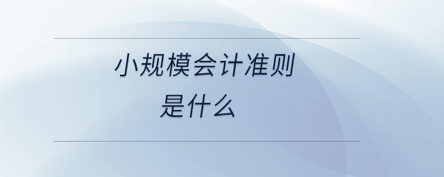 小規(guī)模會計(jì)準(zhǔn)則是什么 小規(guī)模會計(jì)準(zhǔn)則是什么