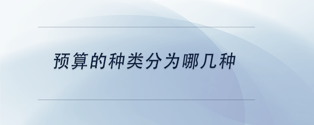 中級會計預(yù)算的種類分為哪幾種 中級會計預(yù)算的種類分為哪幾種