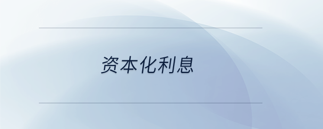 資本化利息 資本化利息