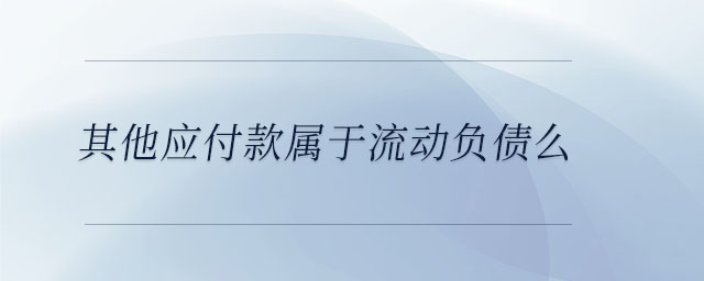 其他應(yīng)付款屬于流動(dòng)負(fù)債么 其他應(yīng)付款屬于流動(dòng)負(fù)債么