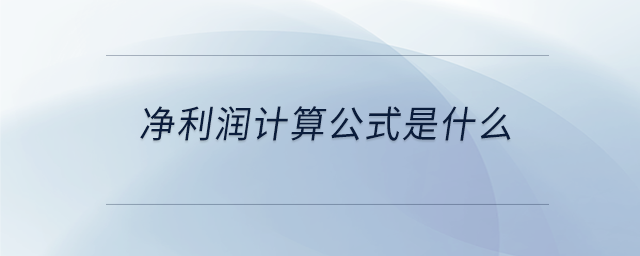 凈利潤計(jì)算公式是什么 凈利潤計(jì)算公式是什么