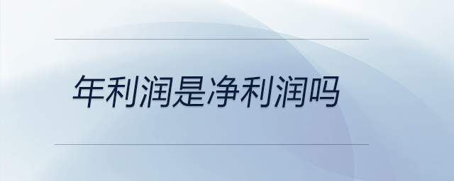 年利潤是凈利潤嗎 年利潤是凈利潤嗎