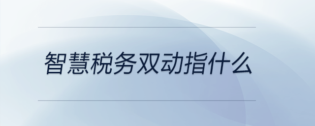 智慧稅務(wù)雙動(dòng)指什么