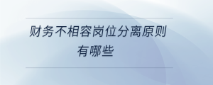 財務不相容崗位分離原則有哪些