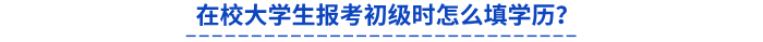 在校大學生報考初級時怎么填學歷？