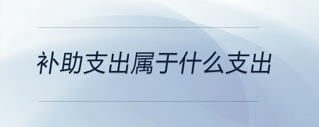 補(bǔ)助支出屬于什么支出 補(bǔ)助支出屬于什么支出