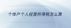 個(gè)體戶個(gè)人經(jīng)營所得稅怎么算