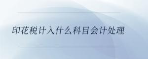 印花稅計入什么科目會計處理 