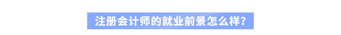 注冊會計師的就業(yè)前景怎么樣？
