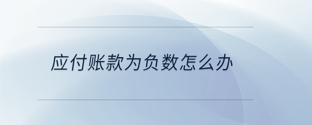 應(yīng)付賬款為負(fù)數(shù)怎么辦 應(yīng)付賬款為負(fù)數(shù)怎么辦