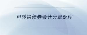 可轉(zhuǎn)換債券會計分錄處理