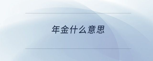 年金什么意思 年金什么意思