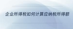 企業(yè)所得稅如何計(jì)算應(yīng)納稅所得額