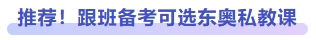 推薦！跟班備考可選東奧私教課