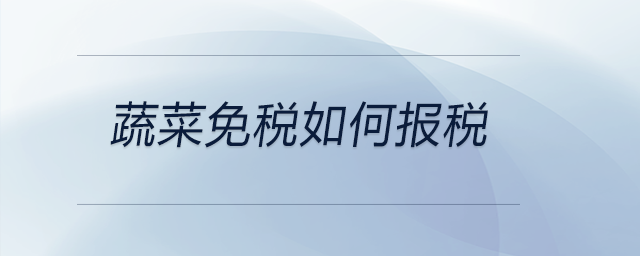 蔬菜免稅如何報稅 蔬菜免稅如何報稅