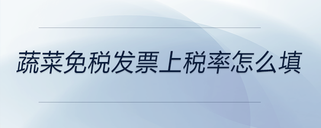 蔬菜免稅發(fā)票上稅率怎么填 蔬菜免稅發(fā)票上稅率怎么填