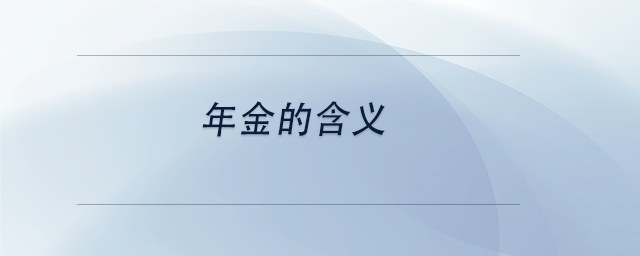 中級會計年金的含義