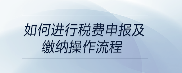 如何進(jìn)行稅費(fèi)申報(bào)及繳納操作流程 如何進(jìn)行稅費(fèi)申報(bào)及繳納操作流程