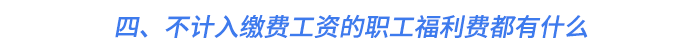 四、不計(jì)入繳費(fèi)工資的職工福利費(fèi)都有什么