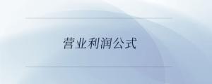 營業(yè)利潤公式