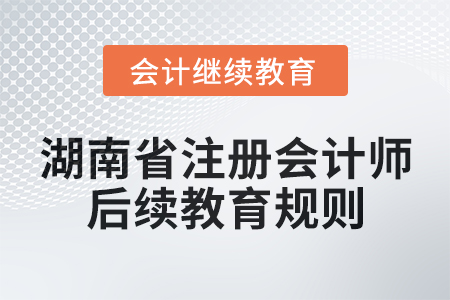 2025年湖南省注冊會計師后續(xù)教育規(guī)則 2025年湖南省注冊會計師后續(xù)教育規(guī)則