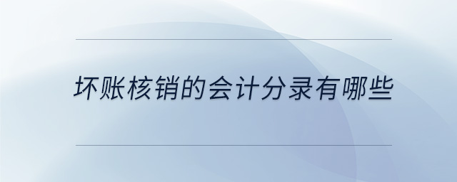 壞賬核銷的會計分錄有哪些 壞賬核銷的會計分錄有哪些