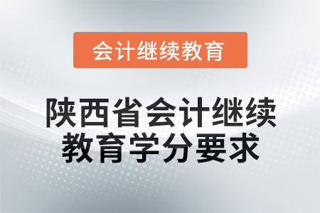 2024年度陜西省會(huì)計(jì)繼續(xù)教育學(xué)分要求 2024年度陜西省會(huì)計(jì)繼續(xù)教育學(xué)分要求