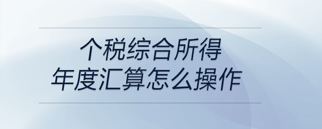 個(gè)稅綜合所得年度匯算怎么操作 個(gè)稅綜合所得年度匯算怎么操作