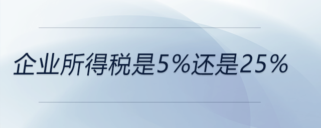 企業(yè)所得稅是5%還是25%