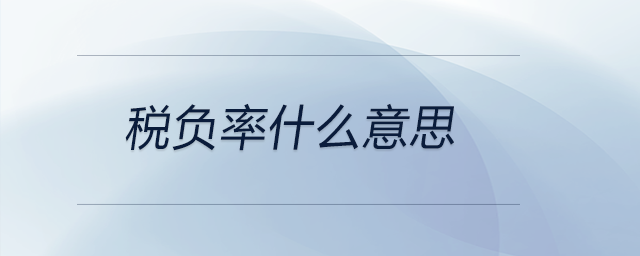 稅負(fù)率什么意思