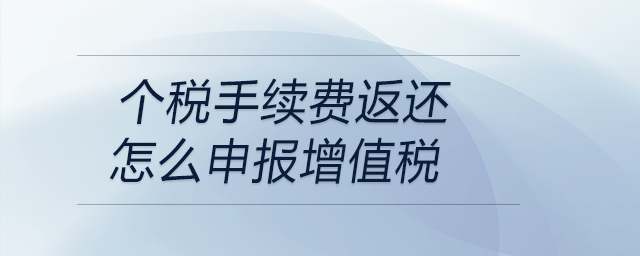 個(gè)稅手續(xù)費(fèi)返還怎么申報(bào)增值稅