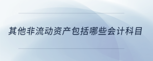 其他非流動資產(chǎn)包括哪些會計科目