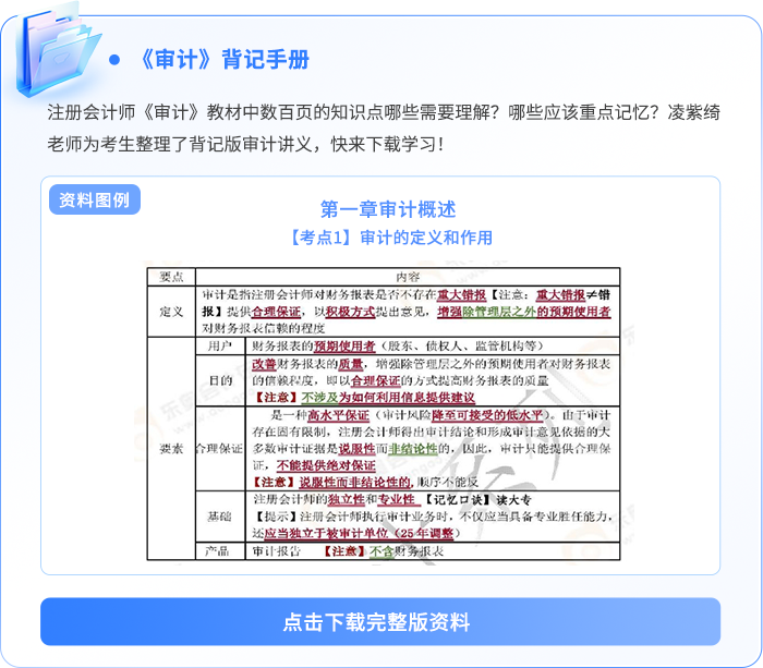 資料板塊-審計(jì)背記手冊