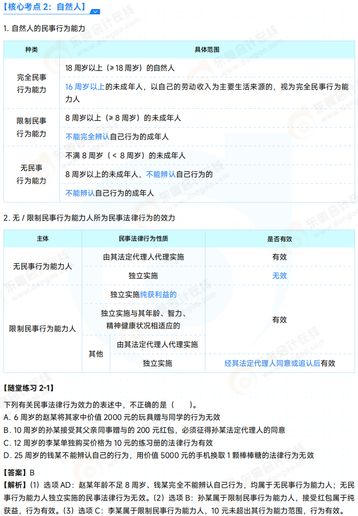 2025年初級會計師《經(jīng)濟法基礎(chǔ)》必會點 02