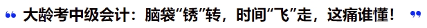大齡考中級會計：腦袋“銹”轉(zhuǎn)，時間“飛”走，這痛誰懂！