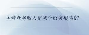 主營業(yè)務(wù)收入是哪個財務(wù)報表的