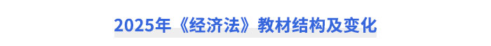2025年《經(jīng)濟法》教材結(jié)構(gòu)及變化
