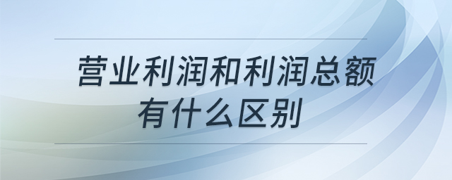 營(yíng)業(yè)利潤(rùn)和利潤(rùn)總額有什么區(qū)別