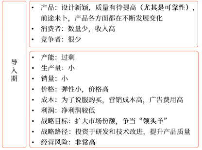 產(chǎn)品生命周期各階段的特征1 產(chǎn)品生命周期各階段的特征1